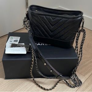 Chanel Chevron Quilted Small Gabrielle Hobo